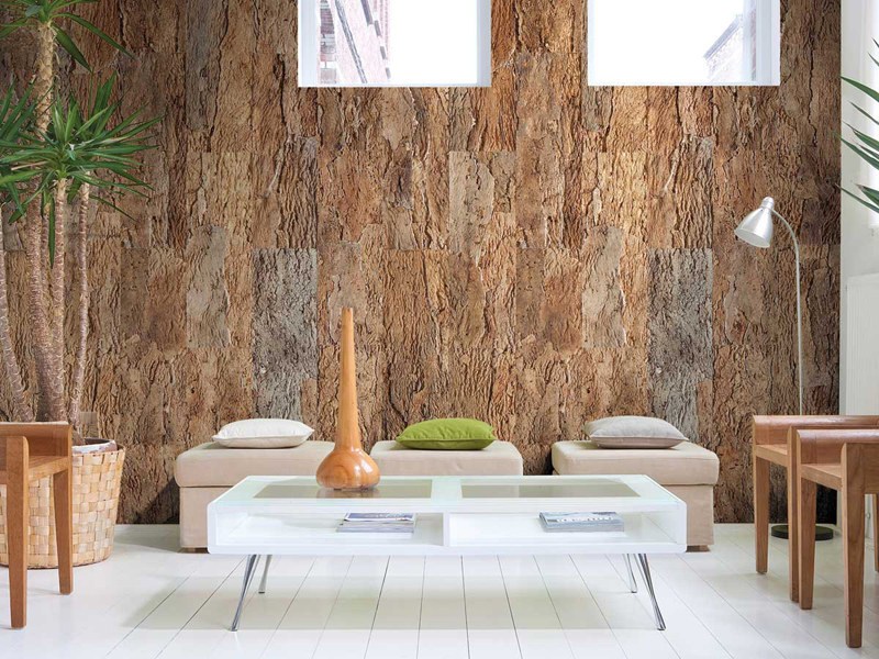 Cork-wallpaper-living-room-interior